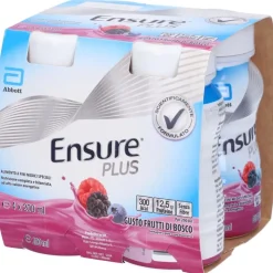 Abbott Ensure Plus Integratore Ipercalorico Gusto Frutti di Bosco 4x200ml
