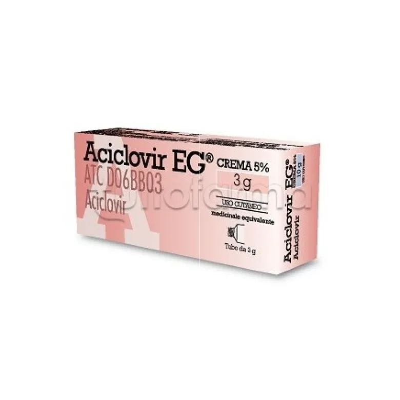 Aciclovir Eg 5% Crema per Herpes Labiale 3g
