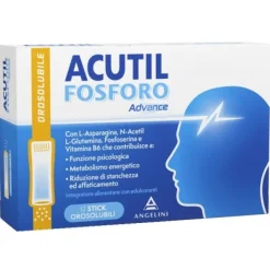 Acutil Fosforo Advance Integratore per Memoria 12 Stick Orosolubili