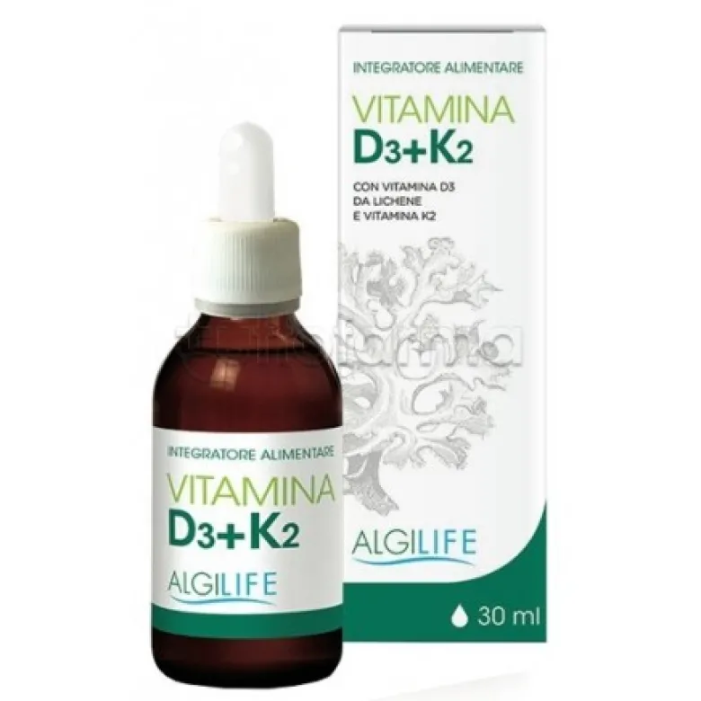 Algilife Vitamina D3+K2 Gocce Integratore per le Ossa 30ml
