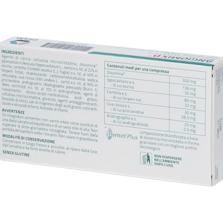 Angiomix D Integratore per Microcircolo e Circolazione 30 Compresse