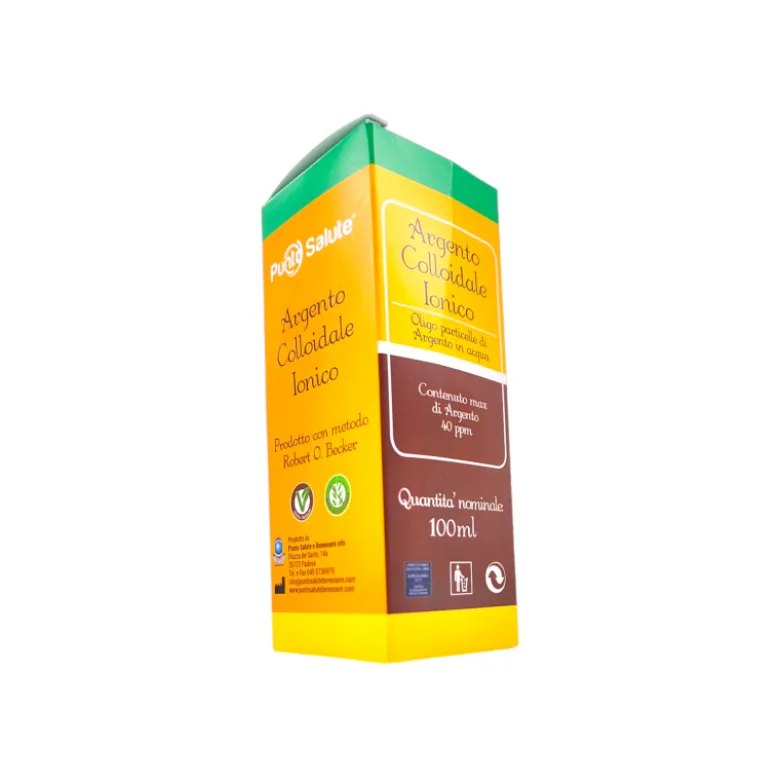 Argento Colloidale Ionico Antibatterico 40ppm 100ml Gocce e Spray