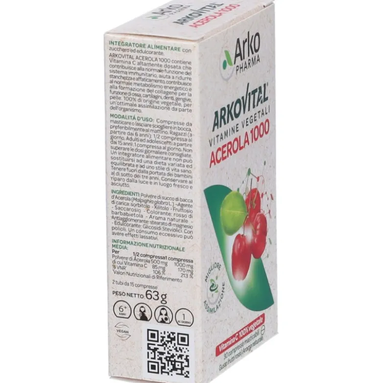 Arkopharma Acerola Vitamina C 30 Compresse Masticabili