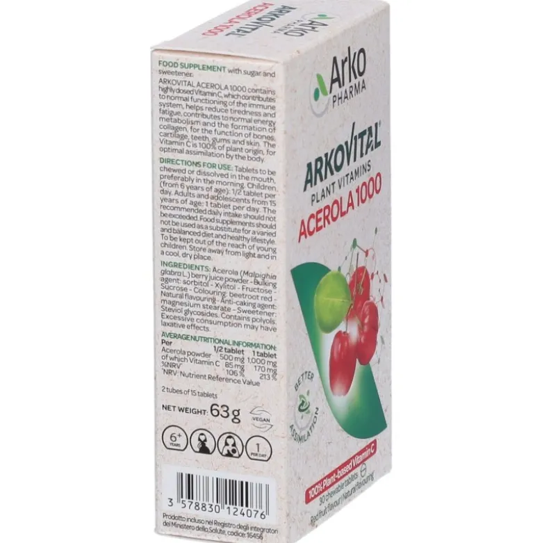 Arkopharma Acerola Vitamina C 30 Compresse Masticabili
