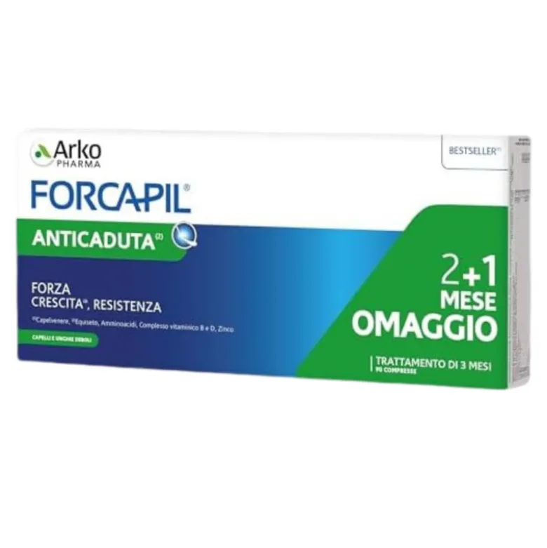 Arkopharma Forcapil Anticaduta Integratore per Capelli e Unghie 90 Compresse