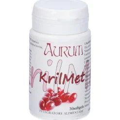 Aurum Krilmet Int Integratore Omega-3 Olio di Krill per Cuore e Cervello 30 Capsule