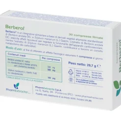 Berberol Integratore per Abbassare Glicemia e Colesterolo 30 compresse