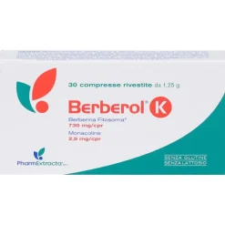 Berberol K Integratore per Abbassare Colesterolo e Trigliceridi 30 compresse