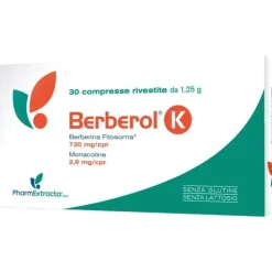 Berberol K Integratore per Abbassare Colesterolo e Trigliceridi 30 compresse