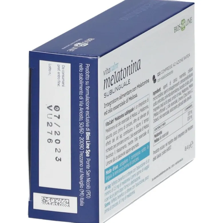 Bios Line Vitacalm Melatonina Integratore per Sonno 120 Compresse