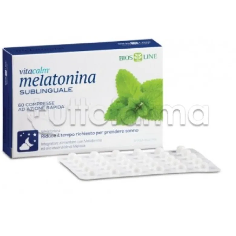 Bios Line Vitacalm Melatonina Integratore per Sonno 120 Compresse