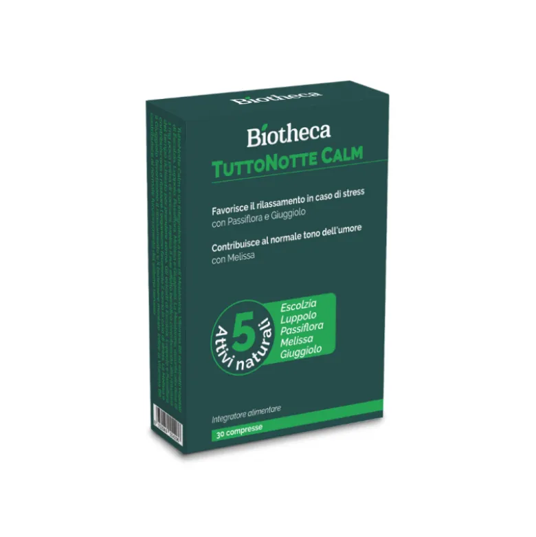 Biotheca TuttoNotte Calm Integratore per Ansia e Insonnia 30 Compresse