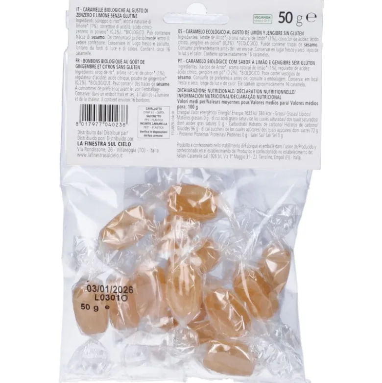 Biotobio Caramelle allo Zenzero E Limone Bio 50g