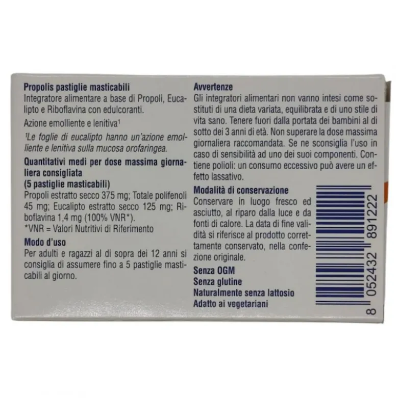 Boiron Propolis Integratore per Gola Pastiglie Masticabili alla Menta 20 Pastiglie