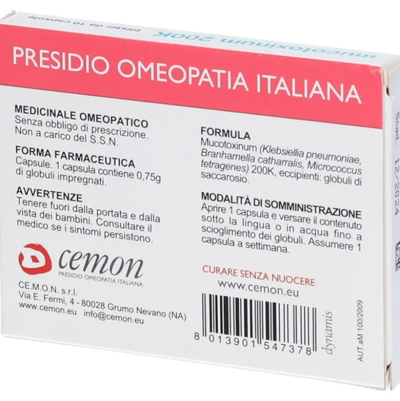 Cemon Mucotoxium 200K rimedio omeopatico 10 capsule
