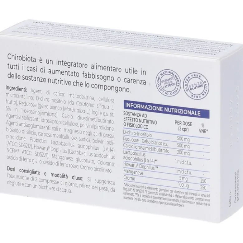 CHIROBIOTA per Equilibrio Nutrizionale e Salute Intestinale 30 Compresse Tristrato