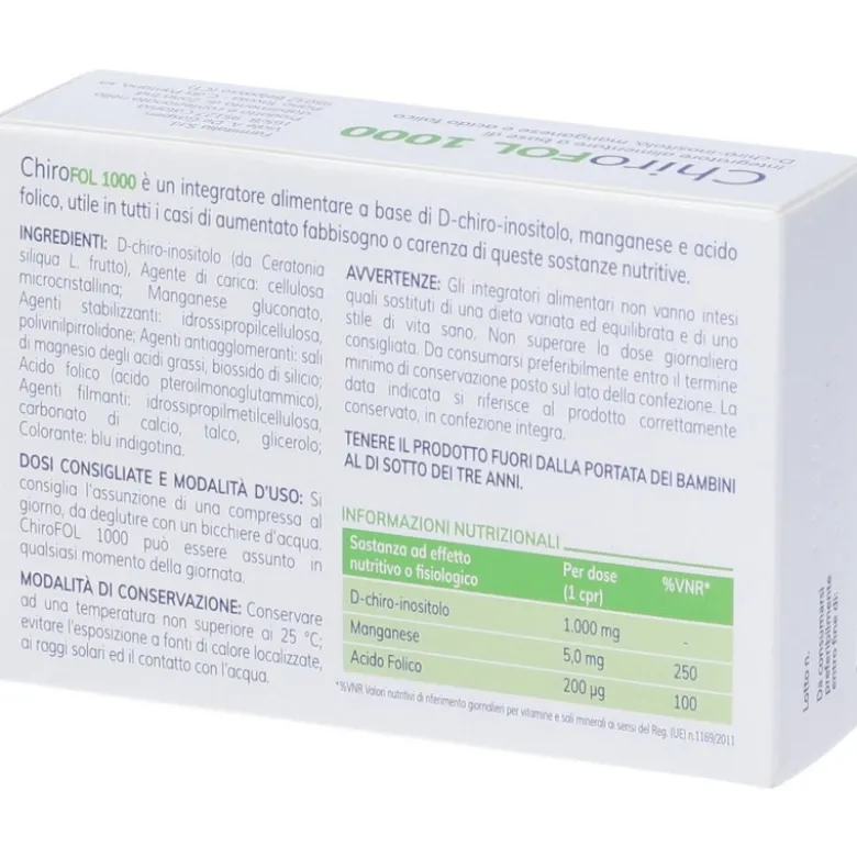 Chirofol 1000 Integratore per Aiuto Gravidanza 16 Compresse