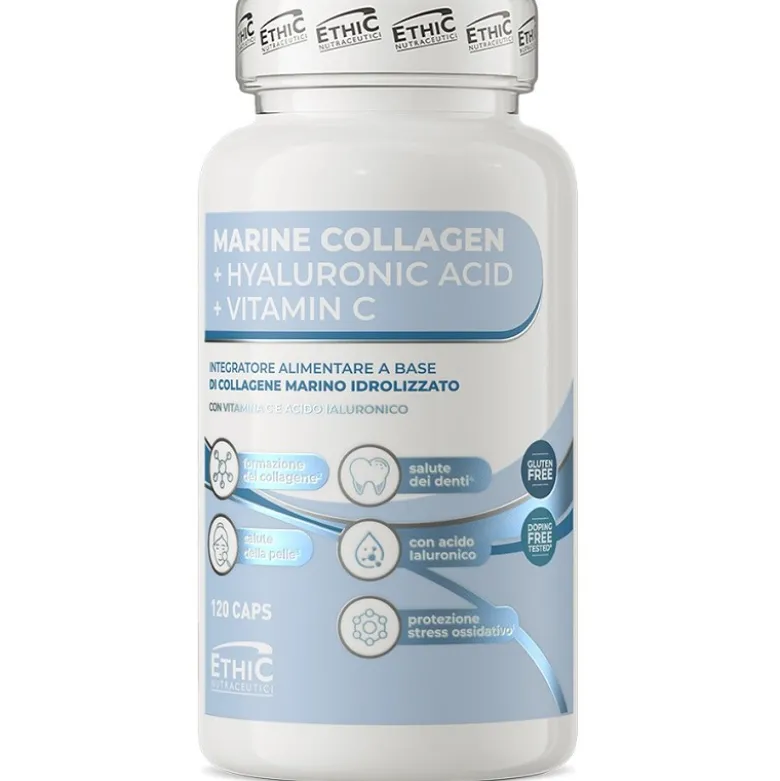 Collagene Marino con Acido Ialuronico e Vitamina C 120 Capsule