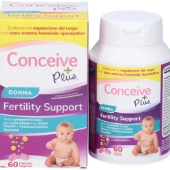 Conceive Plus Supporto Fertilità Femminile per Regolazione Corporea 60 Capsule Vegetali
