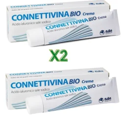 Connettivina Bio Crema Cicatrizzante per Ferite e Scottature 2x25g (Totale 50g)