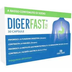 Digerfast Plus Integratore per Gonfiore e Meteorismo 30 Capsule