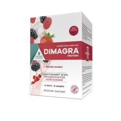 Dimagra Protein Red Fruit per Massa Muscolare 10 Bustine da 22g