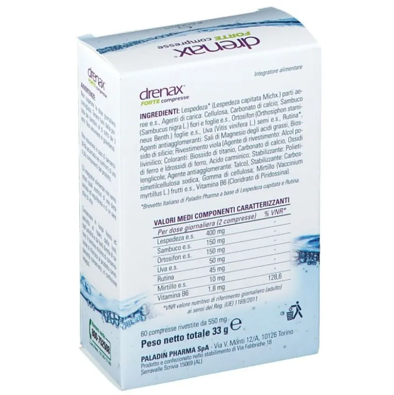 Drenax Forte Mirtillo Integratore Drenante 60 Compresse