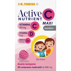 Dr. Theiss Active Nutrient C Maxi Bambini 30 Compresse Masticabili Gusto Lampone