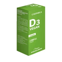 D3 Vegan 2000ui integratore vitamina D3 vegetale per ossa e immunità flacone da 20ml