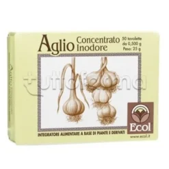 Ecol Aglio Concentrato Inodore Integratore Disturbi Cardiovascolari 50 Tavolette
