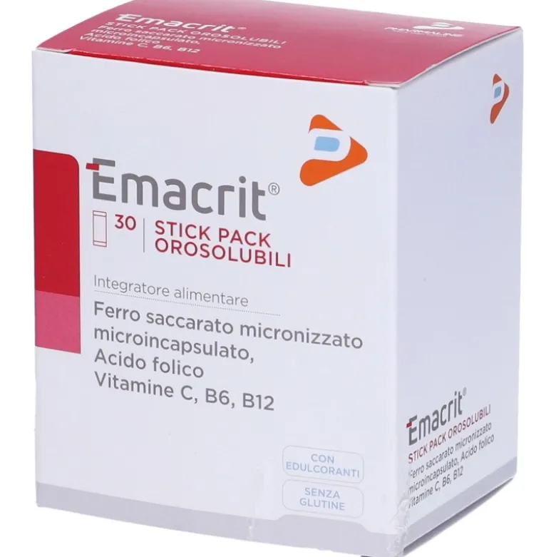 Emacrit Orosolubile Integratore di Ferro 30 Stick
