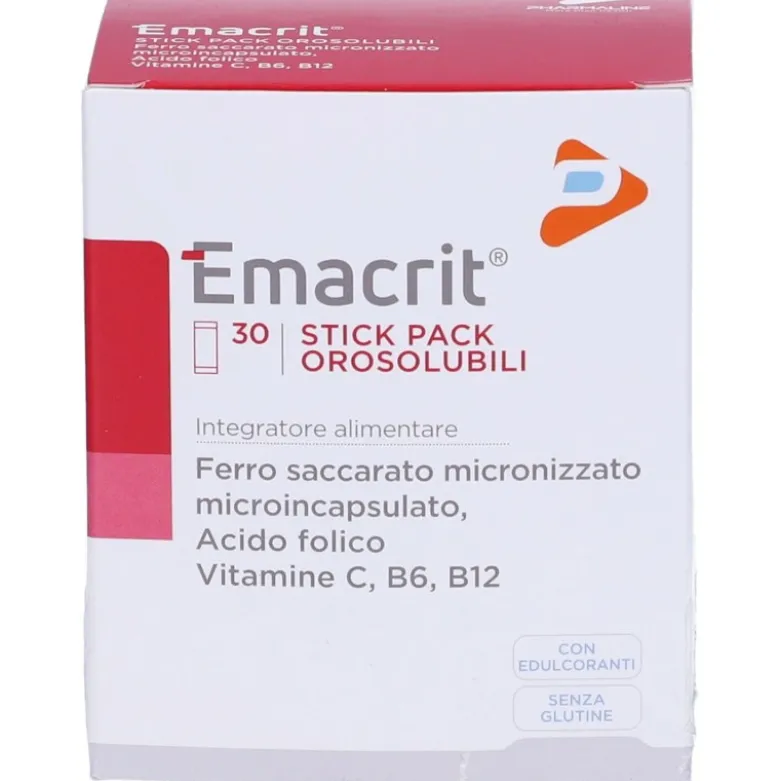 Emacrit Orosolubile Integratore di Ferro 30 Stick