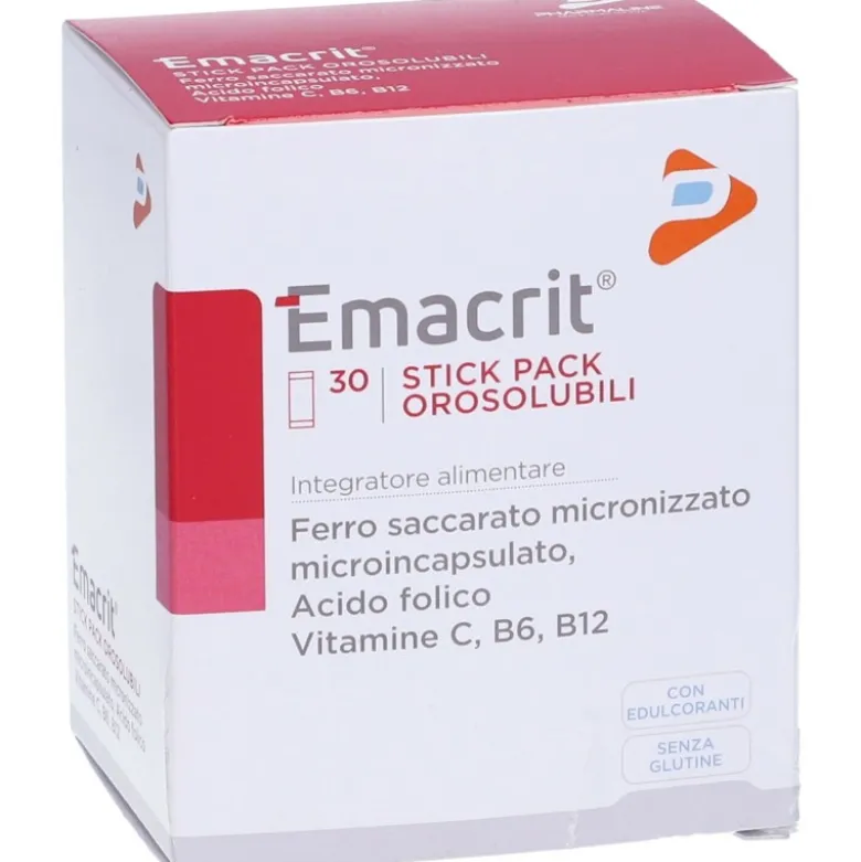 Emacrit Orosolubile Integratore di Ferro 30 Stick