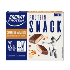 Enervit Snack Proteico Gusto Caramello Arachidi Low Sugar 8 Barrette 31 g