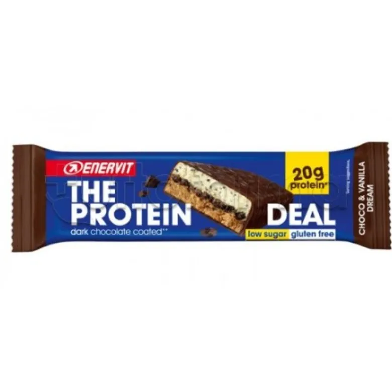 Enervit The Protein Deal Barretta Proteica per Sportivi Gusto Cioccolato e Vaniglia 55 g