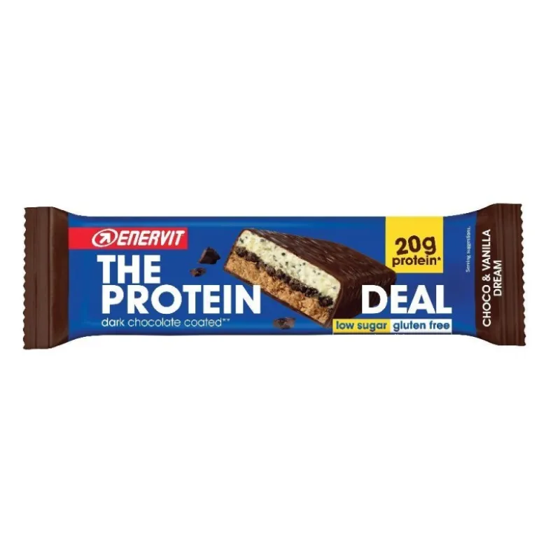 Enervit The Protein Deal Barretta Proteica per Sportivi Gusto Cioccolato e Vaniglia 55 g