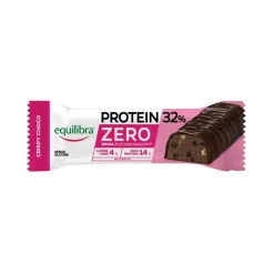 Equilibra Protein 32% Zero Crispy Choco Barretta per Spuntino Proteico e Dieta Chetogenica 45 g