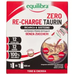 Equilibra Re-Charge Taurin Zero Stick integratore energetico senza zuccheri 12 stick gel