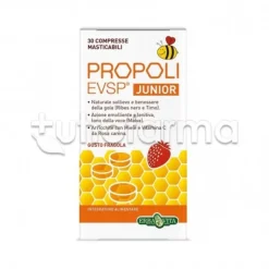 Erba Vita Propoli Evsp Junior Compresse Masticabili Gusto Fragola per Bambini 30 Compresse