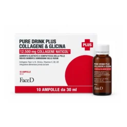 Face D Pure Drink Plus Collagene & Glicina per Benessere della Pelle 10 Ampolle