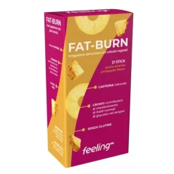Feeling Ok Fat-Burn Ananas Integratore Brucia Grassi con Caffeina Naturale e Cromo 21 Stick da 6 g