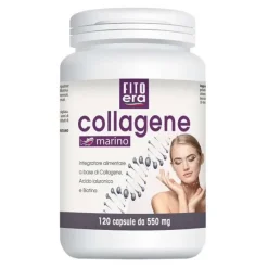 Fitoera Collagene Marino Integratore Acido Ialuronico Pelle, Capelli e Ossa 120 Capsule