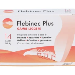 Flebinec Plus Integratore per Gambe e Microcircolo 14 Bustine
