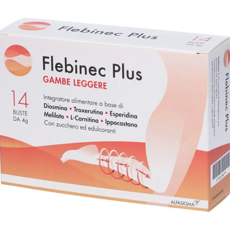 Flebinec Plus Integratore per Gambe e Microcircolo 14 Bustine