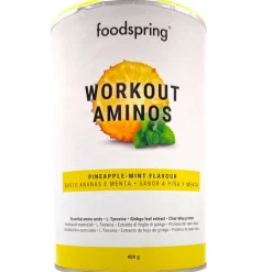 Foodspring Workout Aminos Integratore per Allenamento Gusto Ananas e Menta 400g