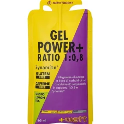 Gel Power+ Ratio 1:0,8 Lemon Tea gel energetico con Zynamite per energia e performance sportiva 65ml