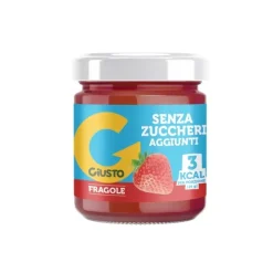 Giusto Confettura Fragola Senza Zucchero per Dieta Ipocalorica e Senza Glutine 200 g