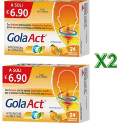 Gola ACT Pastiglie per Gola Miele e Arancia Senza Zucchero 24 Compresse Orosolubili + CONFEZIONE OMAGGIO