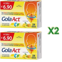 Gola ACT Pastiglie per Gola Miele e Limone Senza Zucchero 24 Compresse Orosolubili + CONFEZIONE OMAGGIO