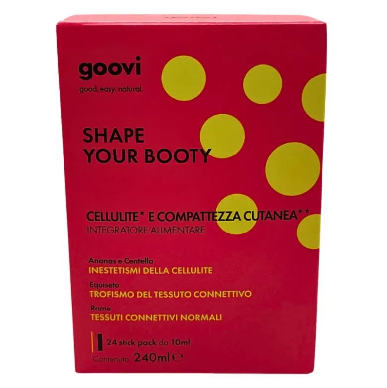 Goovi Integratore Alimentare Shape Your Booty Cellulite e Compattezza Cutanea 24 Stick da 10 ml